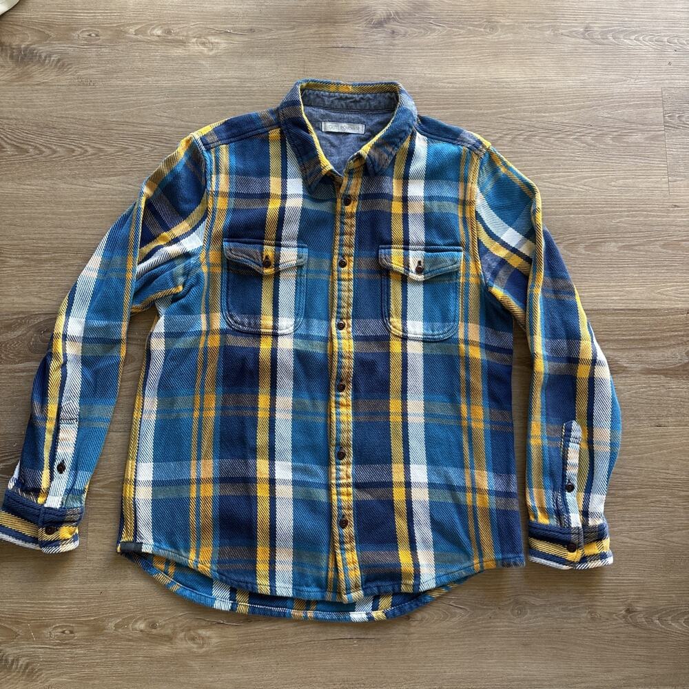 Outerknown Blanket Shirt Flannel XL Plaid California Street Blue Pockets Heavy